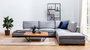 Atelier Del Sofa Tulip Sofá Esquinero Derecho con Puf - Gris Oscuro